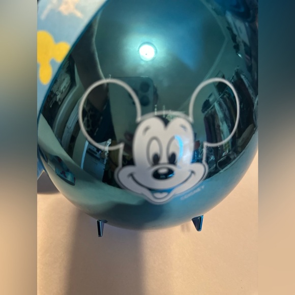 Disney Parks Disneyland Blue Metallic Mickey Balloon Souvenir Popcorn Bucket - Picture 2 of 4